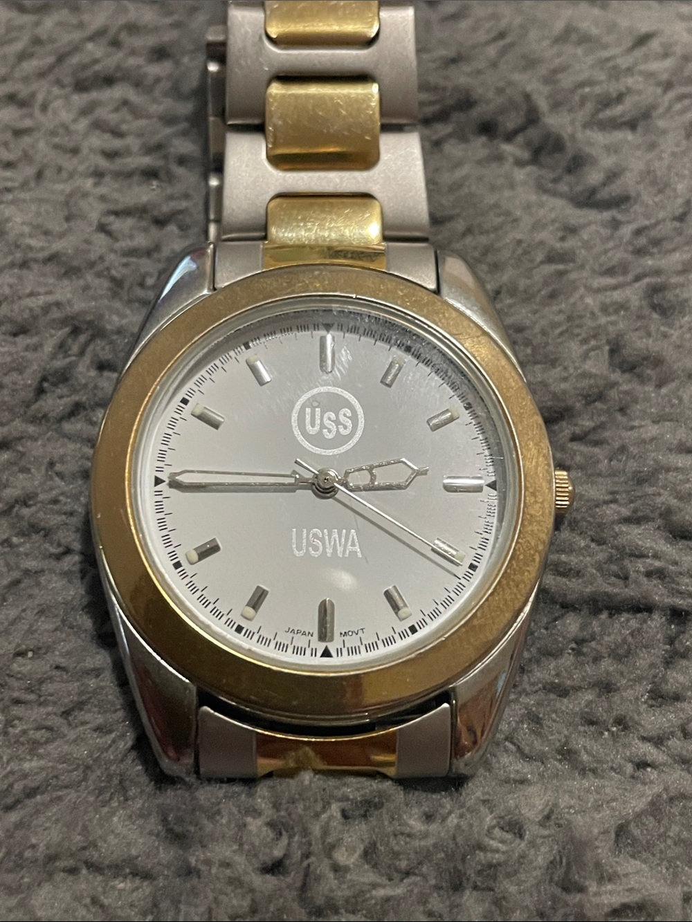 PITTSBURGH USS - USWA Two-Tone Silver and Gold Men's Wrist Watch